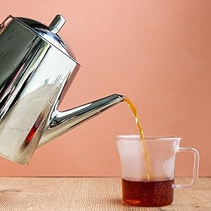 Théière en inox poli miroir compatible gaz et céramique