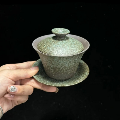 Gaiwan Terre Ancienne - Grès Kiln Change 180ml | Vert & Noir