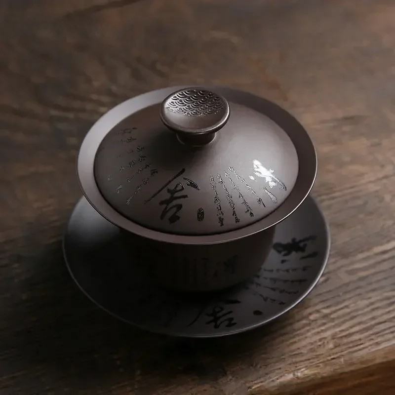 Gaiwan Terre Ancienne - Argile Violette 180ml | Style Rétro