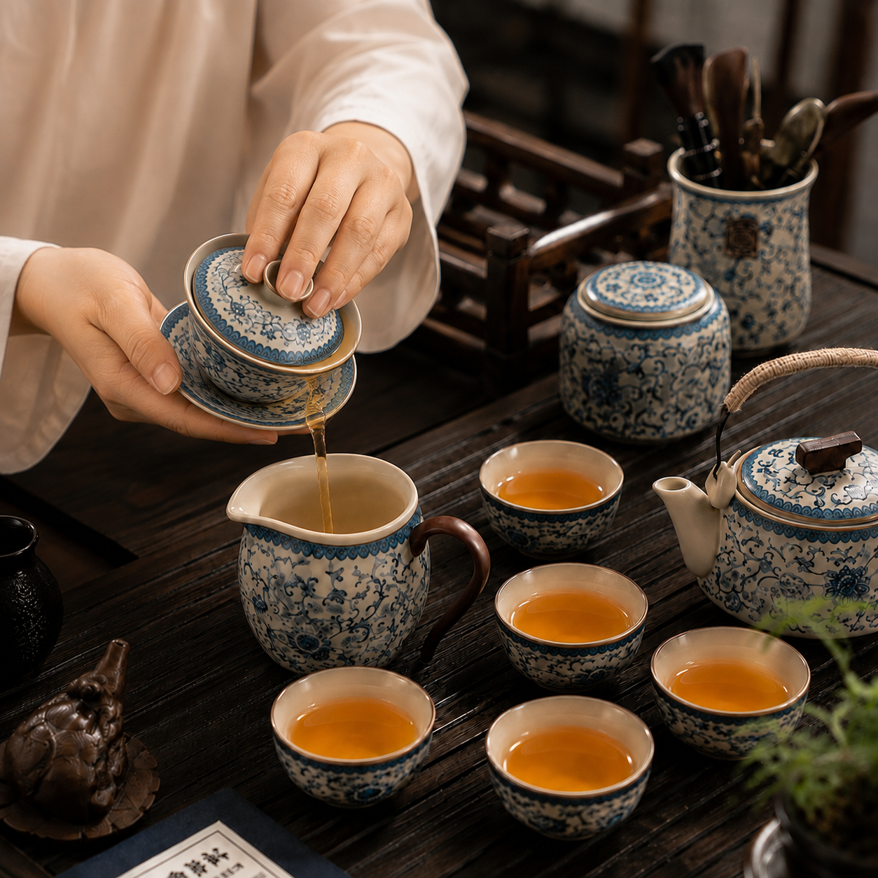 Service à Thé Cérémonie Impériale - Porcelaine 190ml | Set Complet