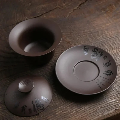 Gaiwan Terre Ancienne - Argile Violette 180ml | Style Rétro