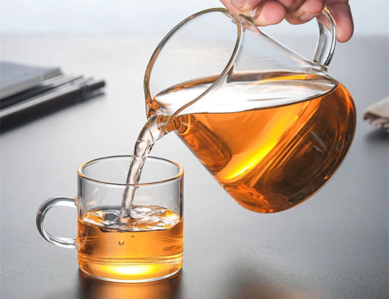 Service du thé avec théière pichet en verre et filtre inox
