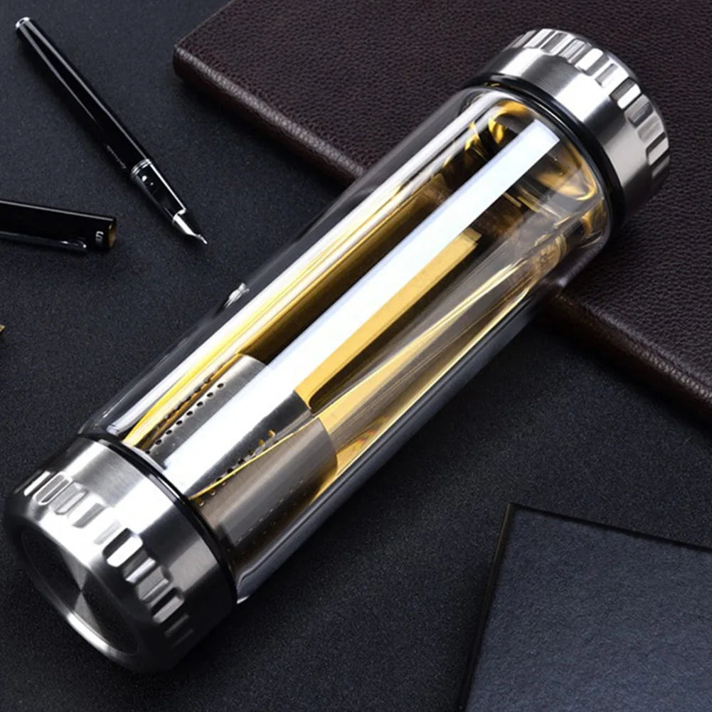 Thermos verre et inox brossé design moderne élégant