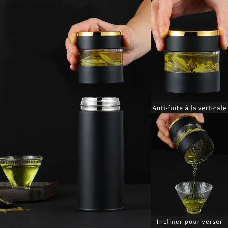 Thermos penché pour verser une boisson chaude