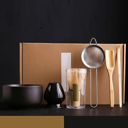 Service à Thé Matcha Essentiel - Céramique 6 Pièces | Tamis Inclus