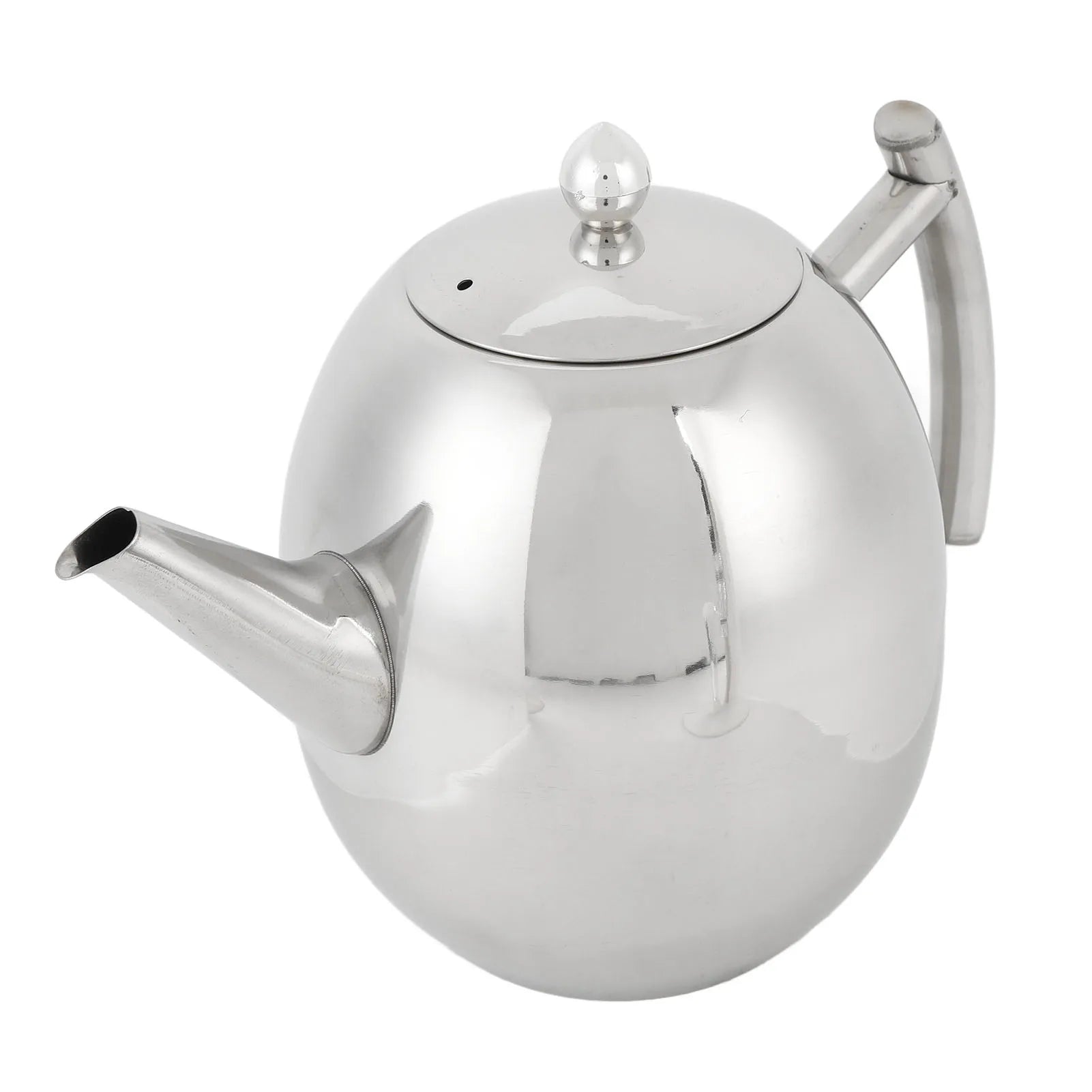 Théière ovale inox poignée ergonomique design épuré
