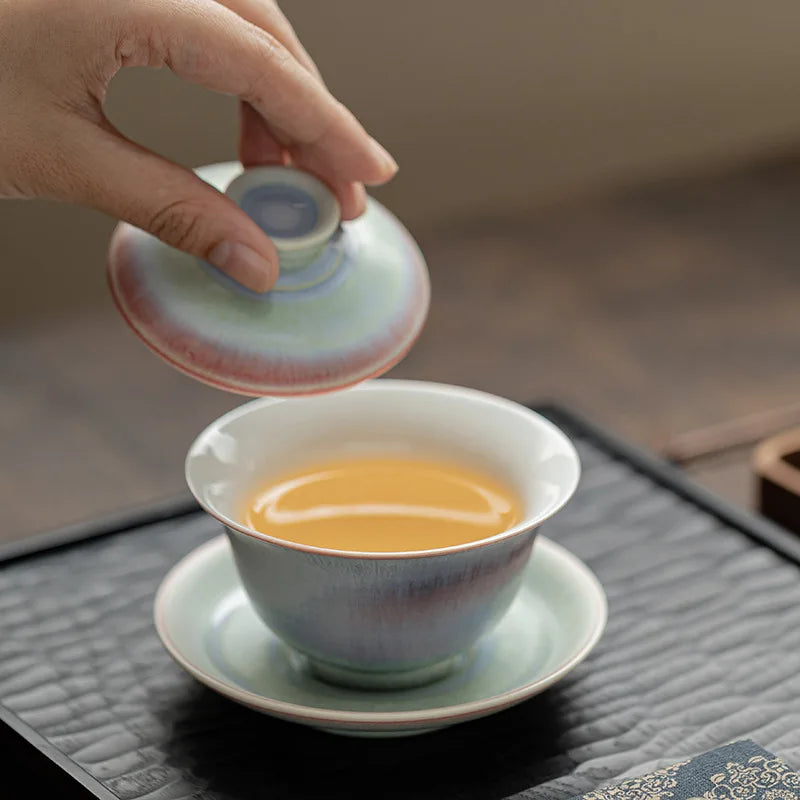 Gaiwan Nuée Écarlate - Céramique Sancai 150ml | Kiln Change