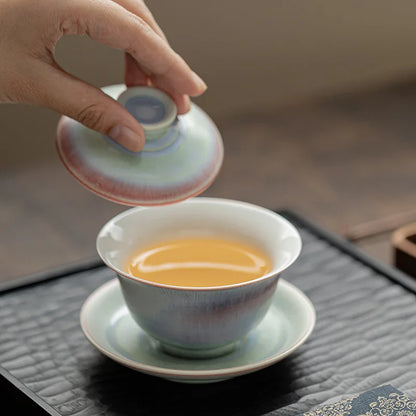 Gaiwan Nuée Écarlate - Céramique Sancai 150ml | Kiln Change