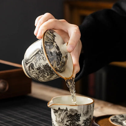 Gaiwan Céladon Four Ru - Porcelaine Craquelée 160ml | Cérémonie
