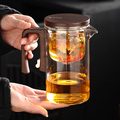 Système magnétique double chambre théière en verre