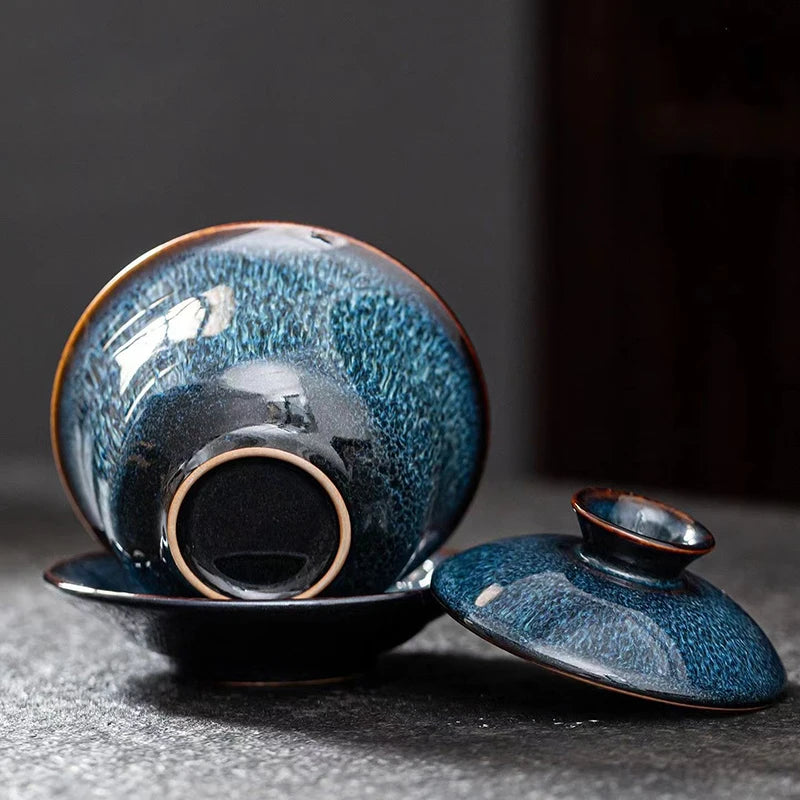 Gaiwan Lotus Étoilé - Porcelaine 150ml | Émail In-Glaze