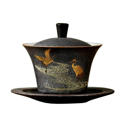 Gaiwan Grue Céleste - Céramique Décor Grue 150ml | Théara