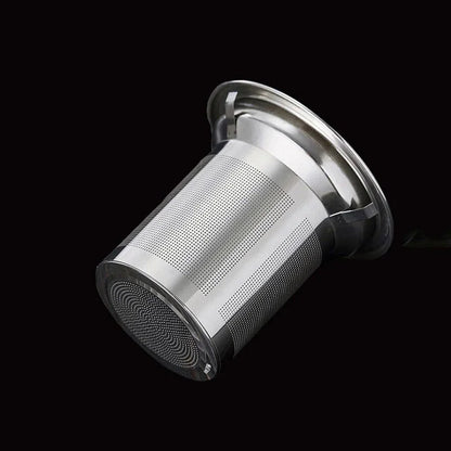 Théière carrée en verre borosilicate transparente vue du dessus