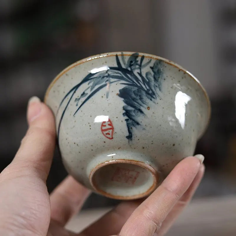 Gaiwan Nuée Sancai - Grès Émail Sancai 150ml | Trois Couleurs