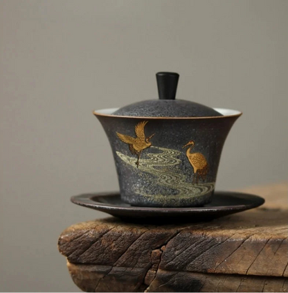 Gaiwan Grue Céleste - Céramique Décor Grue 150ml | Théara