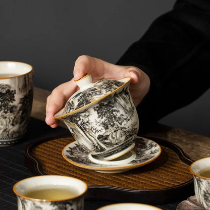 Gaiwan Céladon Four Ru - Porcelaine Craquelée 160ml | Cérémonie