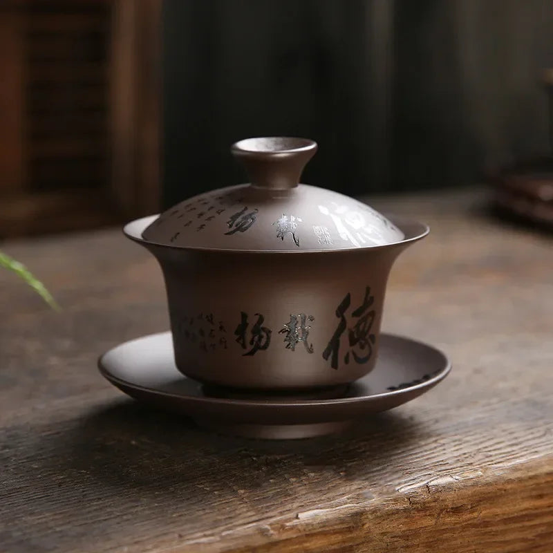 Gaiwan Terre Ancienne - Argile Violette 180ml | Style Rétro