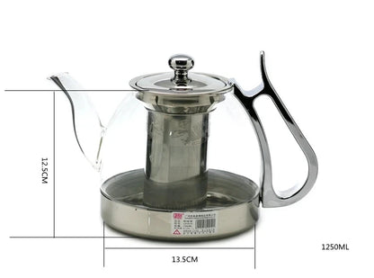 Théière verre borosilicate capacité 800ml fond blanc