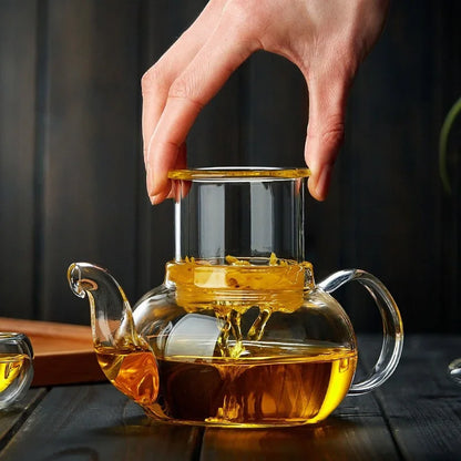 Infuseur inox amovible théière verre borosilicate classique