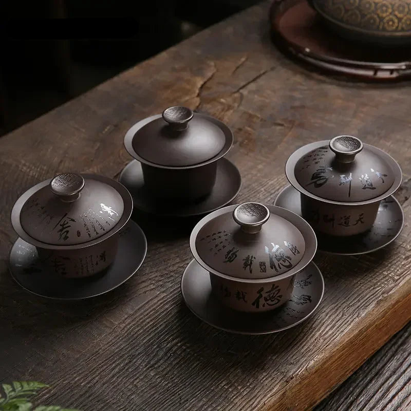 Gaiwan Terre Ancienne - Argile Violette 180ml | Style Rétro