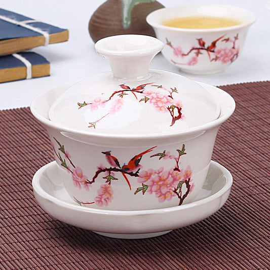 Gaiwan Voyage Bleu & Blanc - Porcelaine Bone China 100ml | Théara