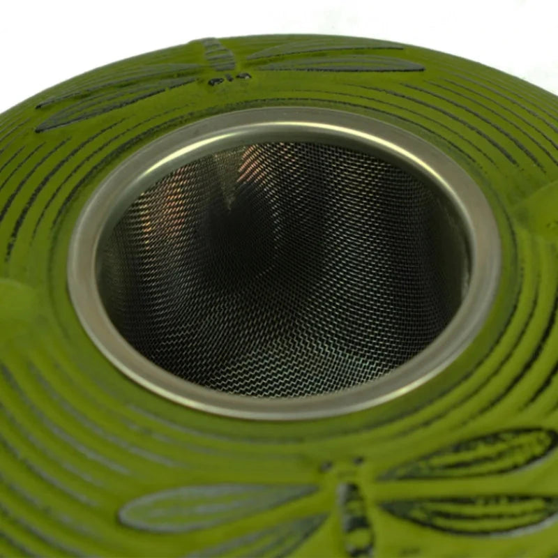 Théière fonte plate 800ml poignée corde naturelle