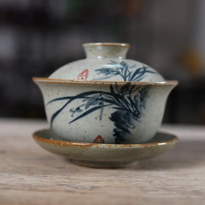 Gaiwan Nuée Sancai - Grès Émail Sancai 150ml | Trois Couleurs