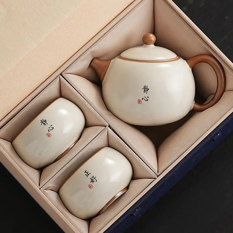 Service à Thé Gongfu Ru Kiln - Porcelaine 190 ml | Usage Individuel