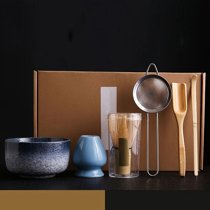 Service à Thé Matcha Essentiel - Céramique 6 Pièces | Tamis Inclus
