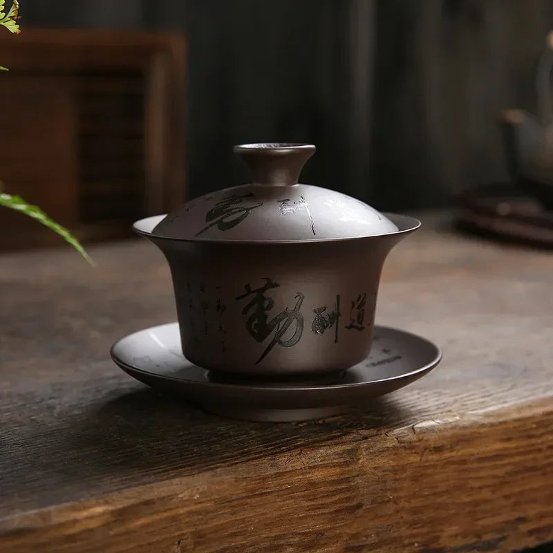 Gaiwan Terre Ancienne - Argile Violette 180ml | Style Rétro