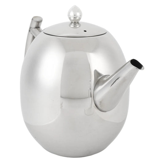 Théière en inox poli miroir vue de face 1L