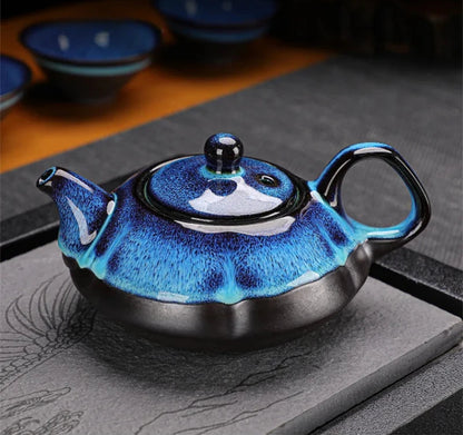 Service à Thé Vague Céleste - Porcelaine Émaillée 150ml | Coffret