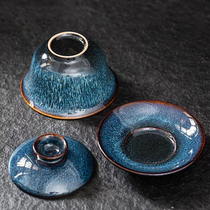 Gaiwan Lotus Étoilé - Porcelaine 150ml | Émail In-Glaze