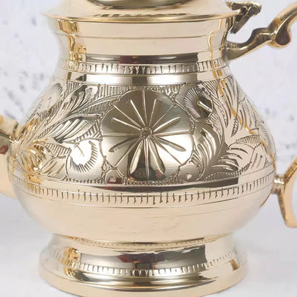 Théière cuivre martelé style traditionnel indien