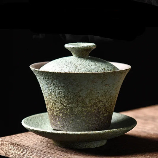 Gaiwan Terre Ancienne - Grès Kiln Change 180ml | Vert & Noir