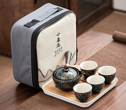 Service à Thé Argile Nomade - Poterie Sable 160ml | Format Voyage