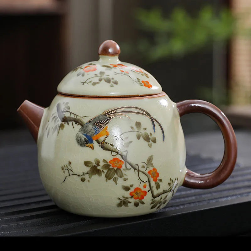 Théière individuelle céramique motif poisson 170 ml