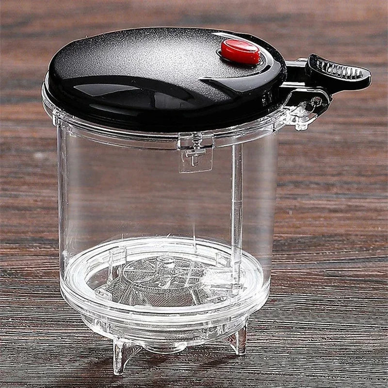 Théière en verre borosilicate et inox vue de dessus