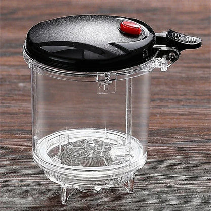 Théière en verre borosilicate et inox vue de dessus