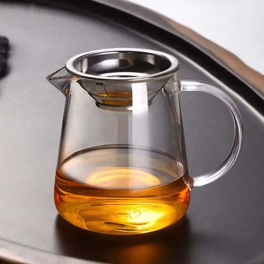 Théière pichet en verre borosilicate avec filtre inox vue de face