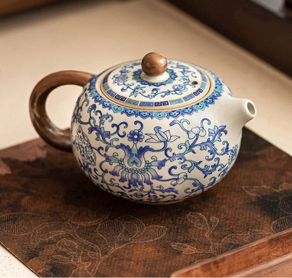 Service à Thé Bleu Nostalgie - Céramique 191ml | Style Rétro Chinois
