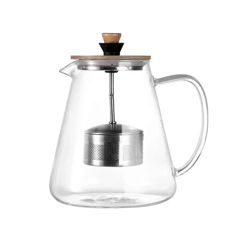 Système à piston infuseur central théière borosilicate