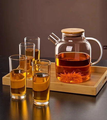 Théière en verre 1L avec infusion thé en vrac
