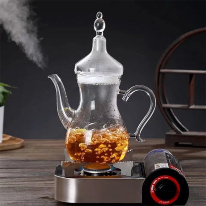 Théière en verre borosilicate design traditionnel du Moyen-Orient