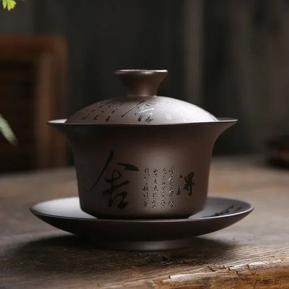 Gaiwan Terre Ancienne - Argile Violette 180ml | Style Rétro