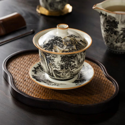 Gaiwan Céladon Four Ru - Porcelaine Craquelée 160ml | Cérémonie