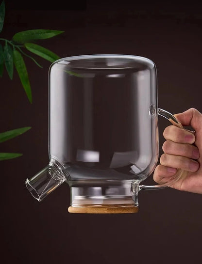 Détail couvercle bambou théière en verre borosilicate