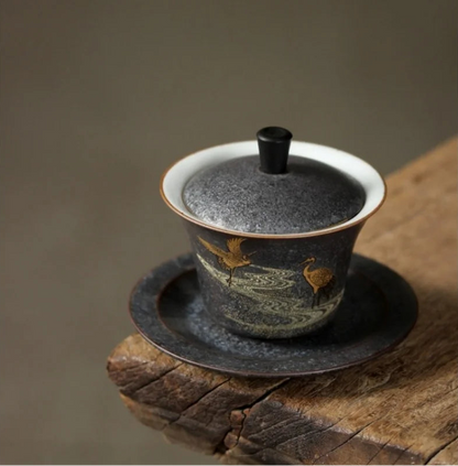 Gaiwan Grue Céleste - Céramique Décor Grue 150ml | Théara