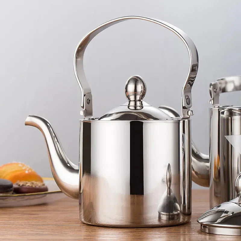 Théière inox 304 vue de face fond blanc