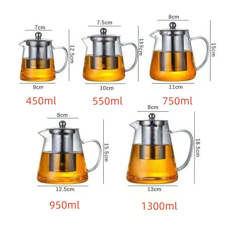 Théière verre borosilicate et infuseur inox amovible